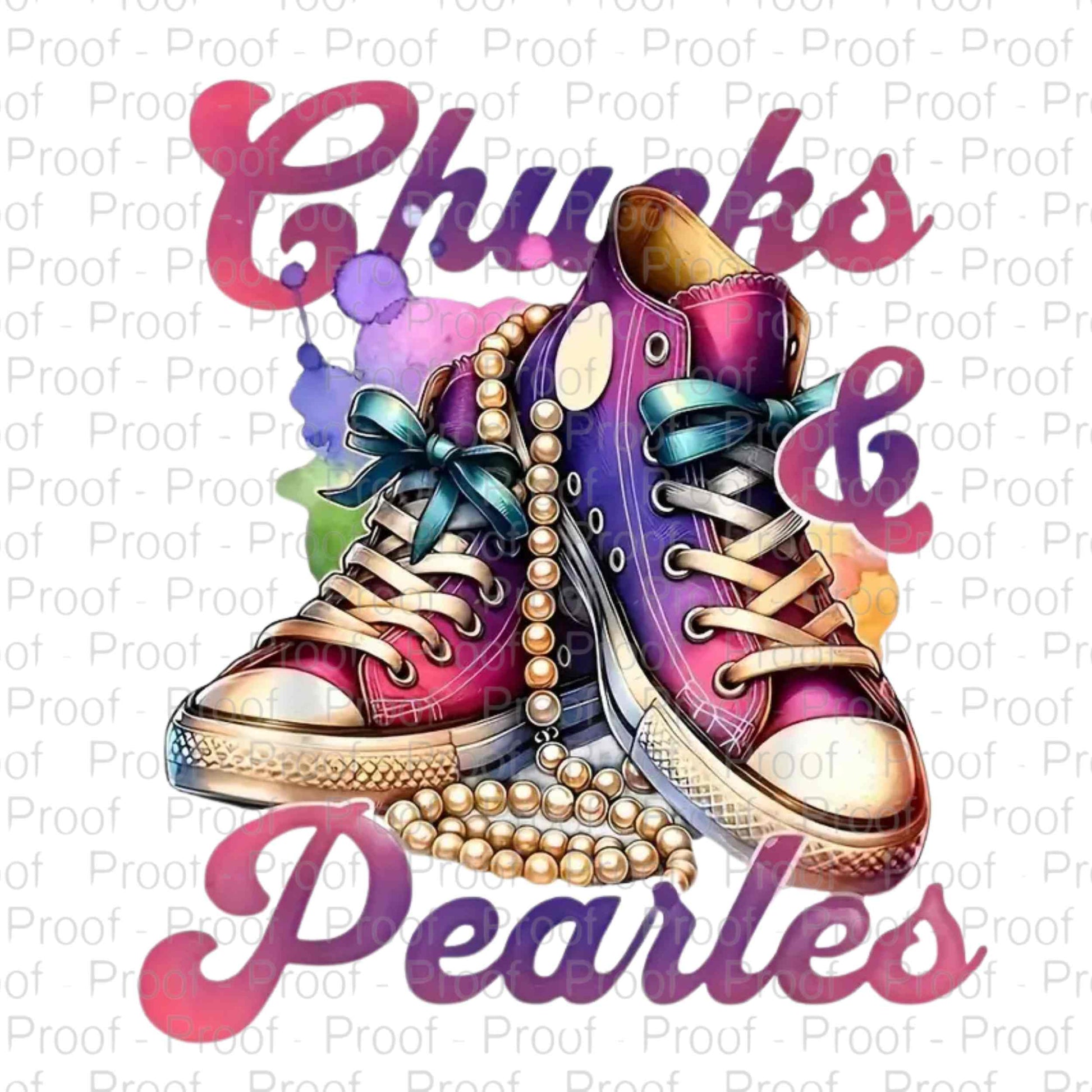 Chucks & Pearls-DTF Transfers for Garments – Stunning Apparel Designs for All Fabrics DTF Prints Style-Junction Custom Designs & Prints