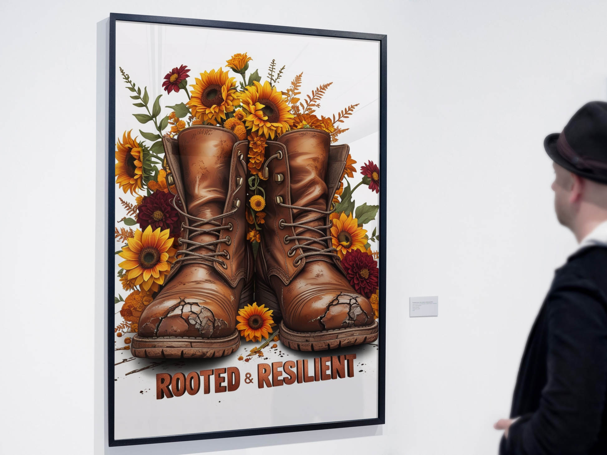 Rooted & Resilient Rustic Boots Wall Art – Vintage Floral Sunflower High-Res JPG Download for Shirts, Mugs, Décor & Digital Prints Digital File Style-Junction Custom Designs & Prints