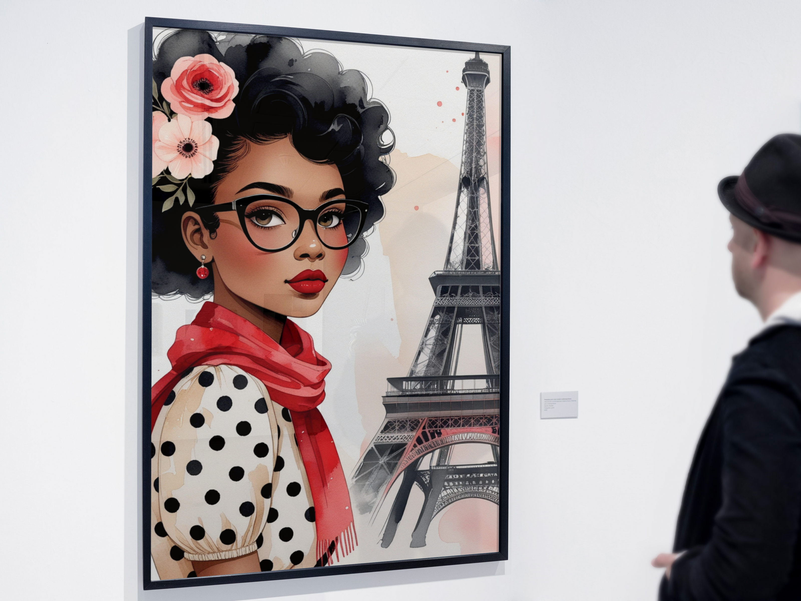 Elegant Black Parisian Girl Wall Art Printable | 3 High-Res 300 DPI JPG | Chic Afro Beauty | Instant Digital Download Digital File Style-Junction Custom Designs & Prints