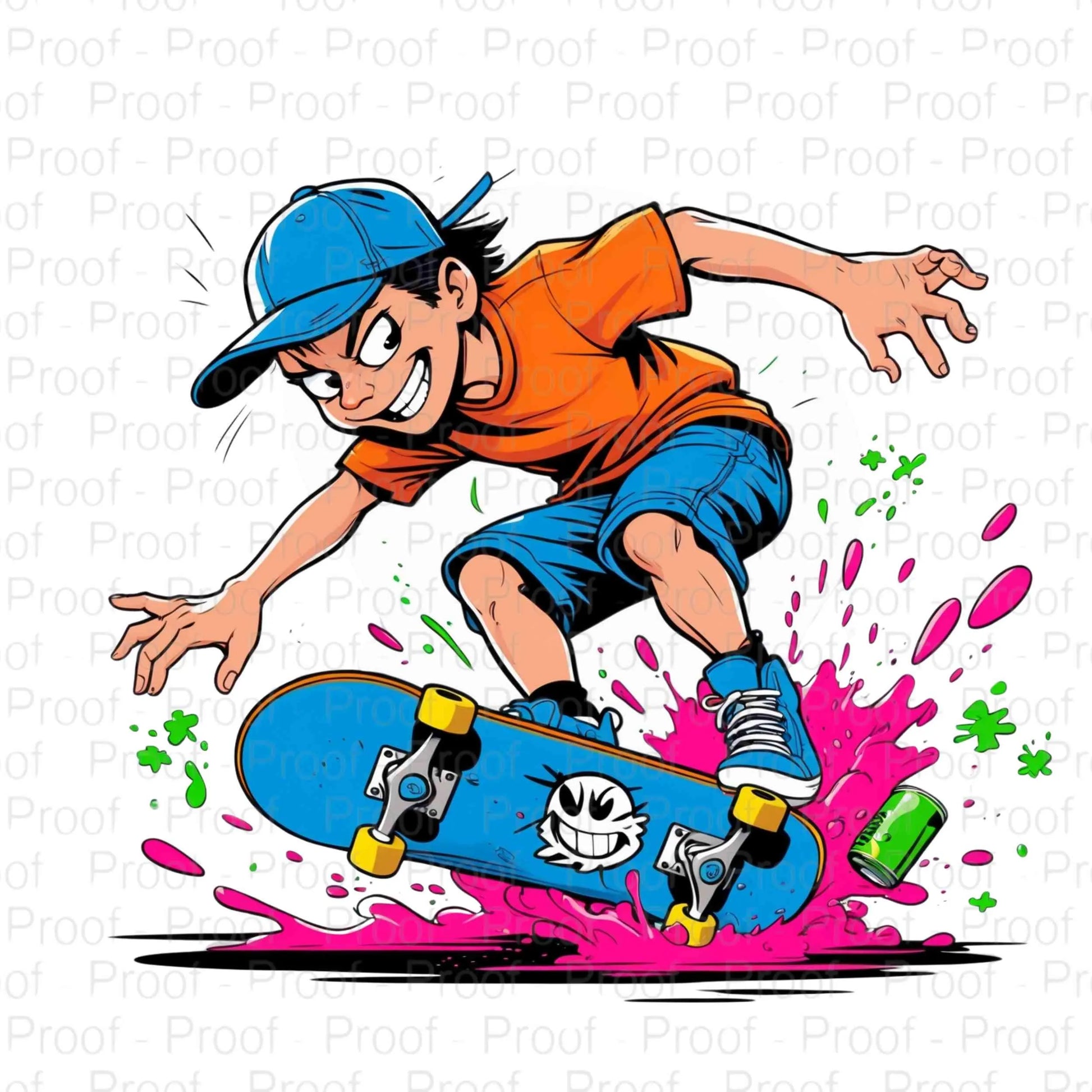 Skater Boy PNG | Cool Skateboard Trick Digital Art | Streetwear Sublimation Design | Urban Cartoon T-Shirt Graphic | Instant Download Digital File Style-Junction Custom Designs & Prints