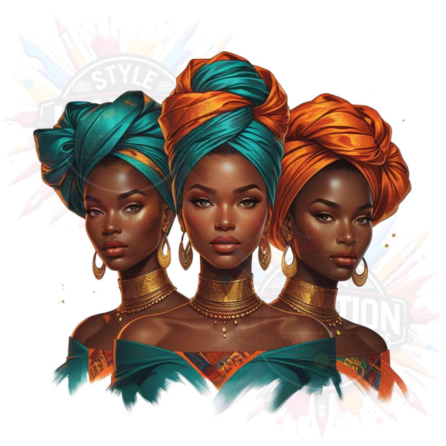 Elegant African Queen PNG Bundle of 4 Afrocentric Black Woman Digital File Style Junction – Custom Digital Designs & Apparel