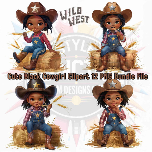 Cute Black Cowgirl Clipart PNG Bundle of 12 Digital Files Digital File Style Junction – Custom Digital Designs & Apparel