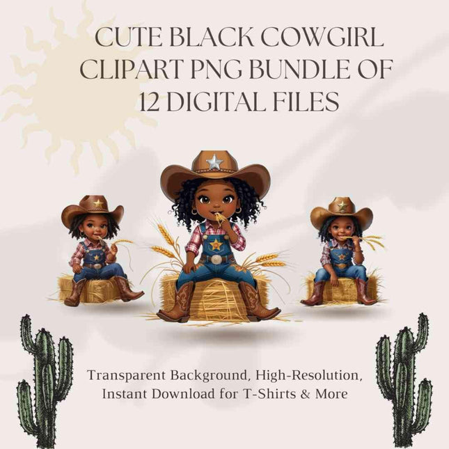 Cute Black Cowgirl Clipart PNG Bundle of 12 Digital Files Digital File Style Junction – Custom Digital Designs & Apparel