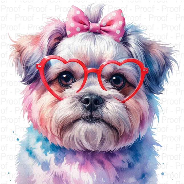Whimsical Watercolor Shih Tzu Dog Clipart Bundle of 4 Digital File Style Junction – Custom Digital Designs & Apparel