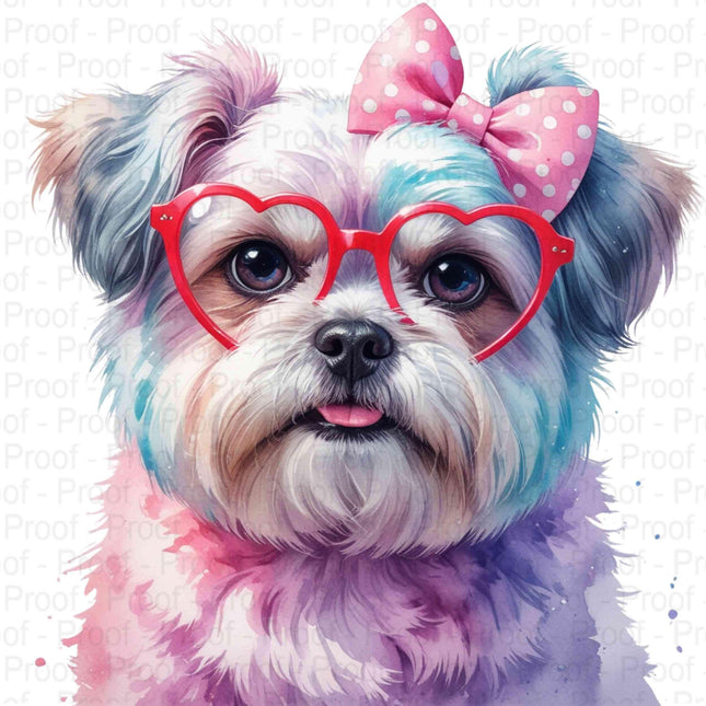 Whimsical Watercolor Shih Tzu Dog Clipart Bundle of 4 Digital File Style Junction – Custom Digital Designs & Apparel