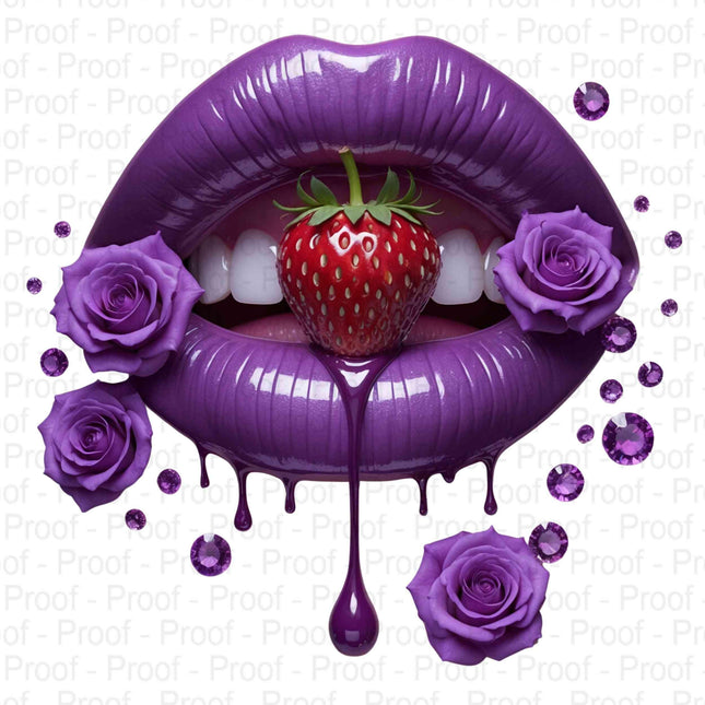 Vivid Fantasy Purple Lips & Floral Gemstones Bundle of 5 Digital File Style Junction – Custom Digital Designs & Apparel