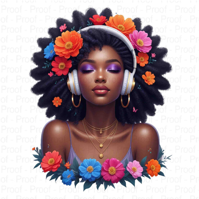 Afro Girl Floral Crown PNG Bundle of 4 | Black Woman Digital Art Digital File Style Junction – Custom Digital Designs & Apparel