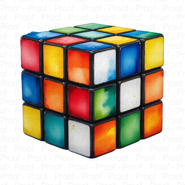 Watercolor Rubiks Cube PNG Bundle of 4 Vibrant Hand-Puzzle Digital File Style Junction – Custom Digital Designs & Apparel