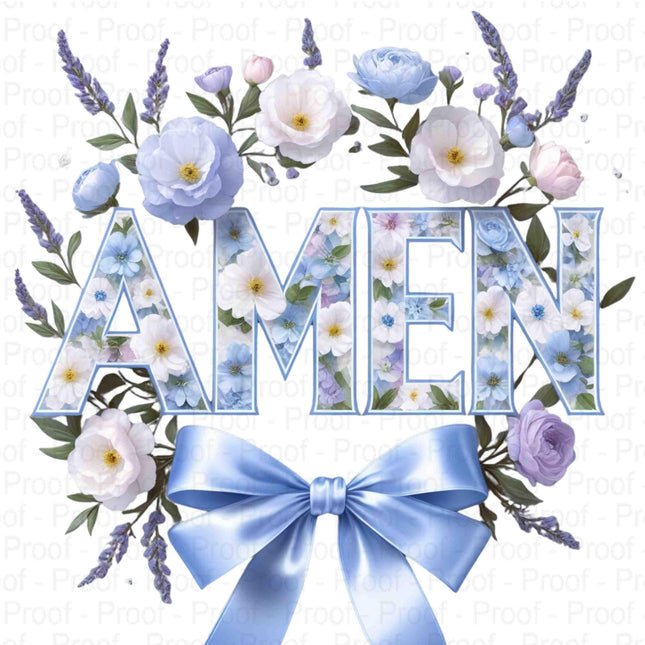Floral AMEN Digital PNG Bundle of 5 Light Blue Faith-Inspired Designs Digital File Style Junction – Custom Digital Designs & Apparel