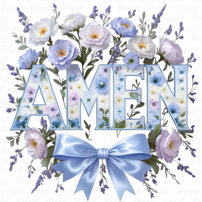 Floral AMEN Digital PNG Bundle of 5 Light Blue Faith-Inspired Designs Digital File Style Junction – Custom Digital Designs & Apparel
