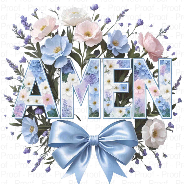 Floral AMEN Digital PNG Bundle of 5 Light Blue Faith-Inspired Designs Digital File Style Junction – Custom Digital Designs & Apparel