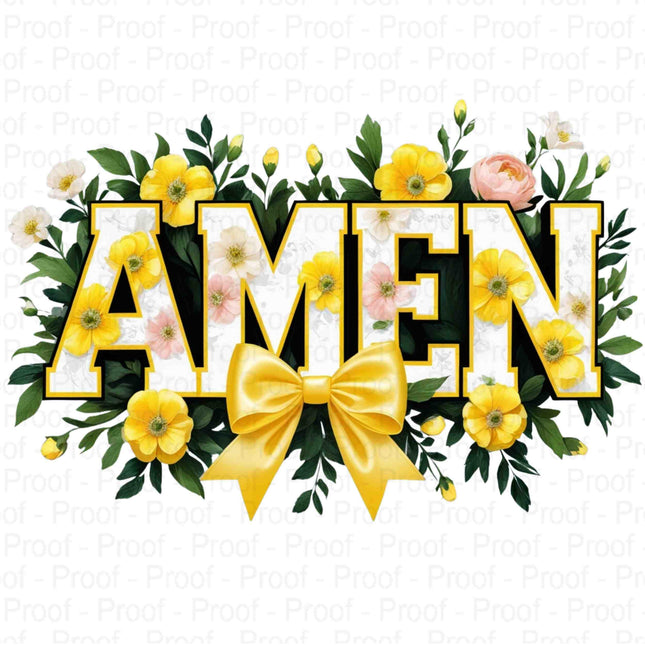 Bold Floral AMEN PNG Bundle of 5 Yellow Varsity Block Letter Faith Designs Digital File Style Junction – Custom Digital Designs & Apparel