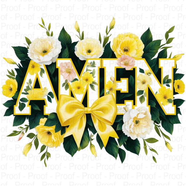 Bold Floral AMEN PNG Bundle of 5 Yellow Varsity Block Letter Faith Designs Digital File Style Junction – Custom Digital Designs & Apparel