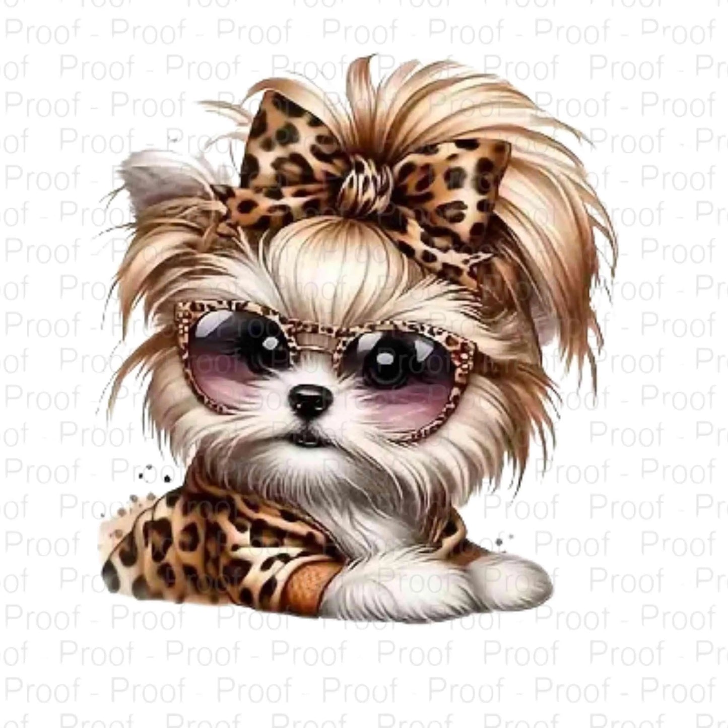 Leopard Print Puppy Digital Download | Cute Dog Clipart | 4-Glam Fashion Dog PNG | Trendy Pet Art | Instant Download Digital File Style-Junction Custom Designs & Prints