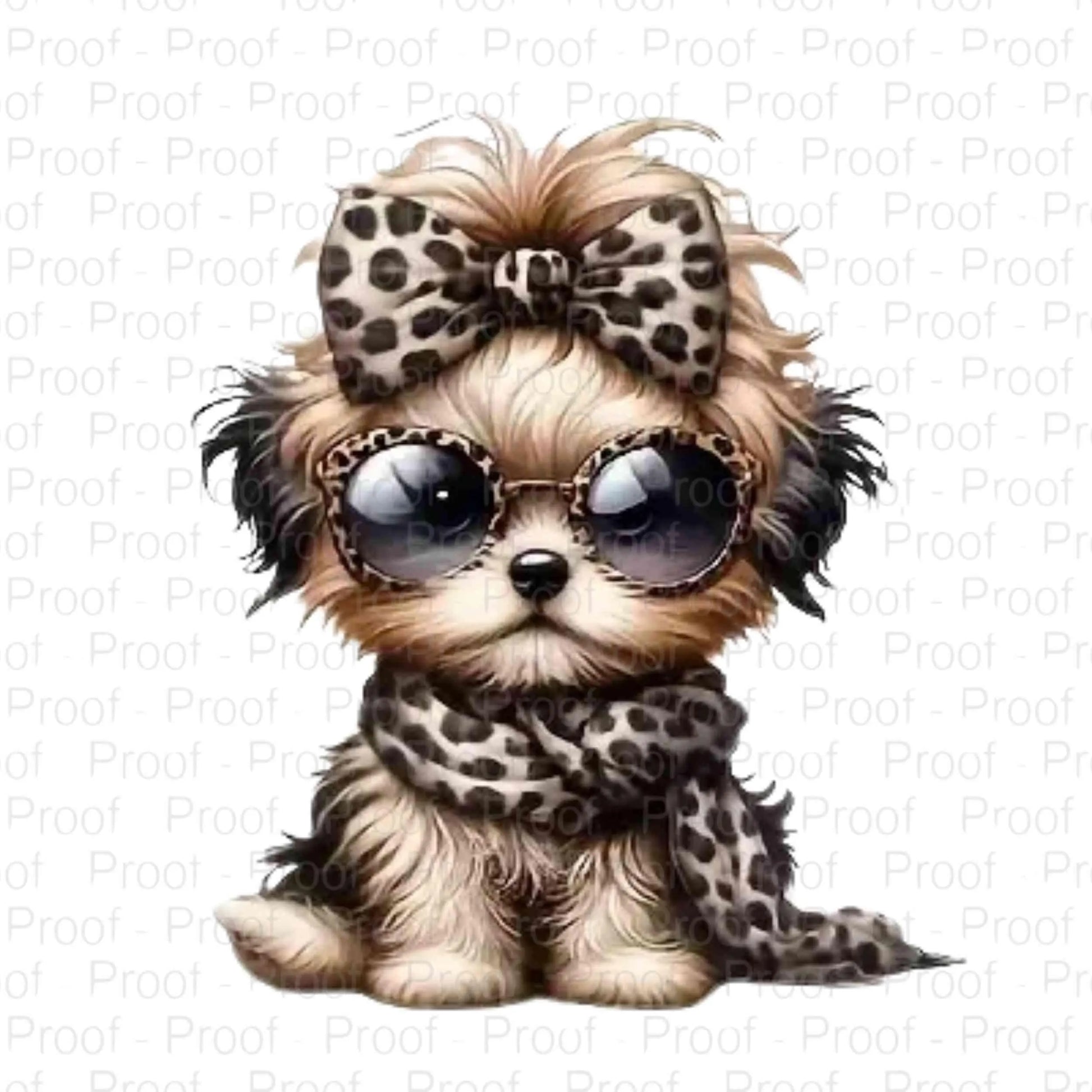 Leopard Print Puppy Digital Download | Cute Dog Clipart | 4-Glam Fashion Dog PNG | Trendy Pet Art | Instant Download Digital File Style-Junction Custom Designs & Prints