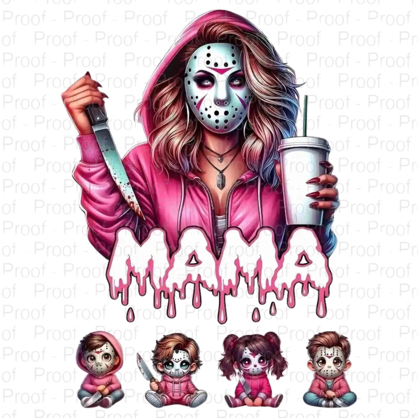 Horror Mama PNG | Halloween Horror Mom Digital Download | Creepy Cute Sublimation Design | Jason Mask Mom Clipart | Spooky Horror Family Art Digital File Style-Junction Custom Designs & Prints