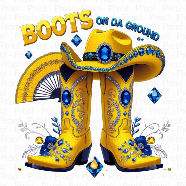 Yellow Cowgirl Boots Hat Fan Floral "Boots On Da Ground" PNG Bundle of 5 Digital File Style Junction – Custom Digital Designs & Apparel