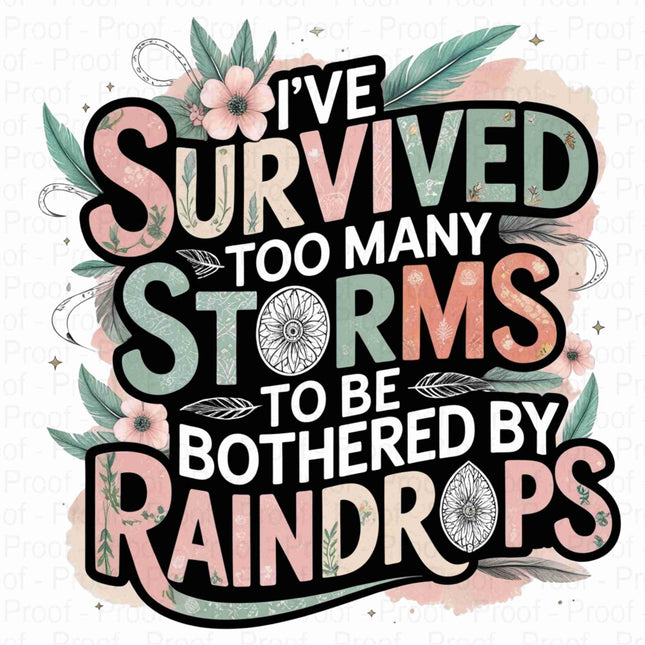 Boho Chic Floral PNG Bundle | I've Survived Too Many Storms Digital File Etsy