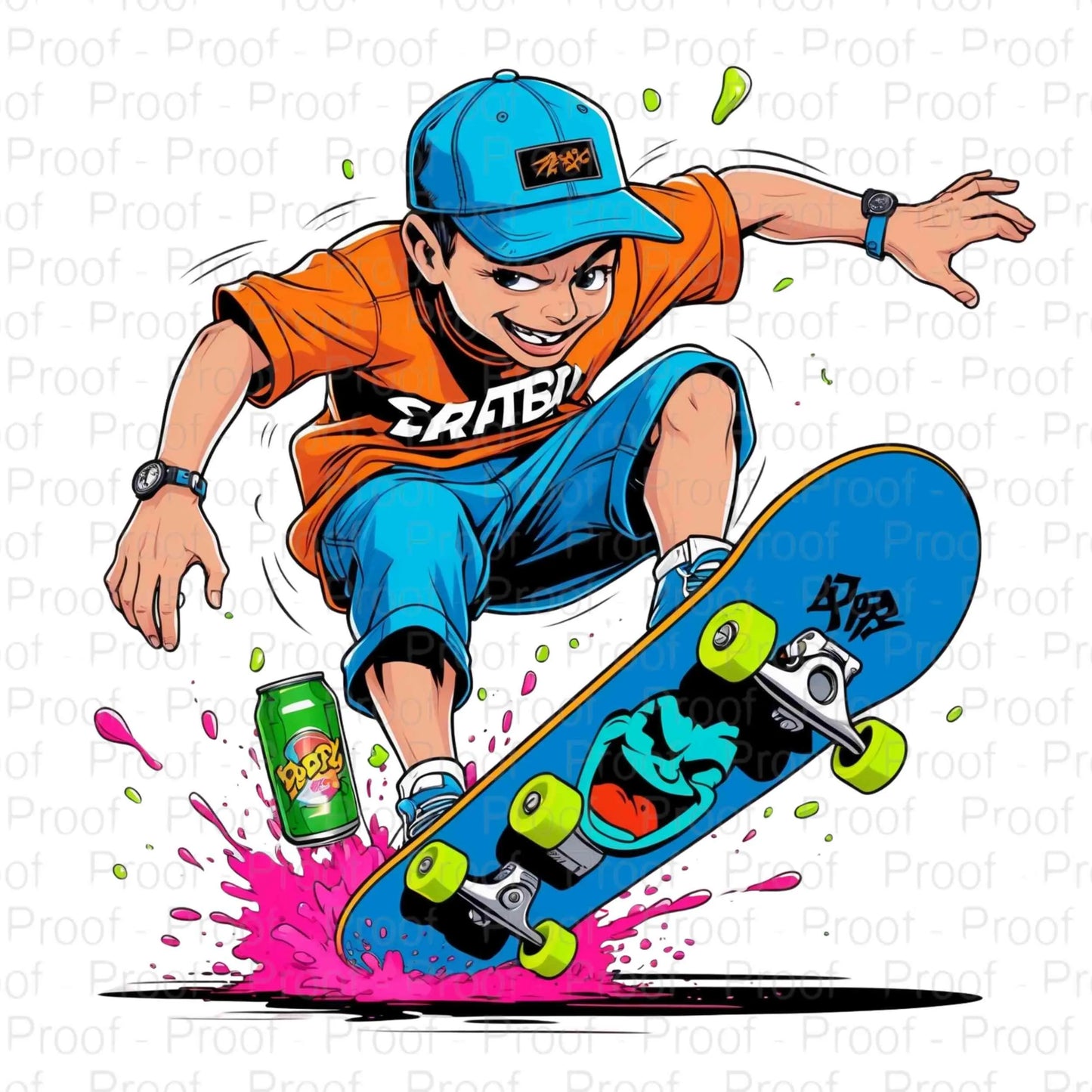 Skater Boy PNG | Cool Skateboard Trick Digital Art | Streetwear Sublimation Design | Urban Cartoon T-Shirt Graphic | Instant Download Digital File Style-Junction Custom Designs & Prints