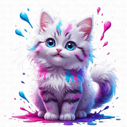 Adorable Paint Splatter Kitten PNG Bundle of 5 Unique Clipart Files Digital File Style Junction – Custom Digital Designs & Apparel