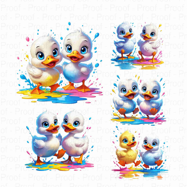 Adorable Duckling Clipart Bundle of 5 Transparent PNGs Digital File Style Junction – Custom Digital Designs & Apparel