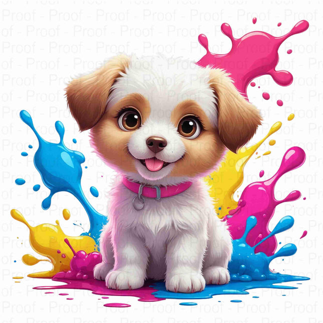 Cute Color Splash Puppy Clipart PNG Bundle of 5 Digital File Style Junction – Custom Digital Designs & Apparel