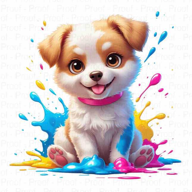 Cute Color Splash Puppy Clipart PNG Bundle of 5 Digital File Style Junction – Custom Digital Designs & Apparel