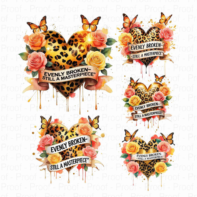 Evenly Broken Still a Masterpiece Watercolor PNG Bundle of 5 Digital File Style Junction – Custom Digital Designs & Apparel