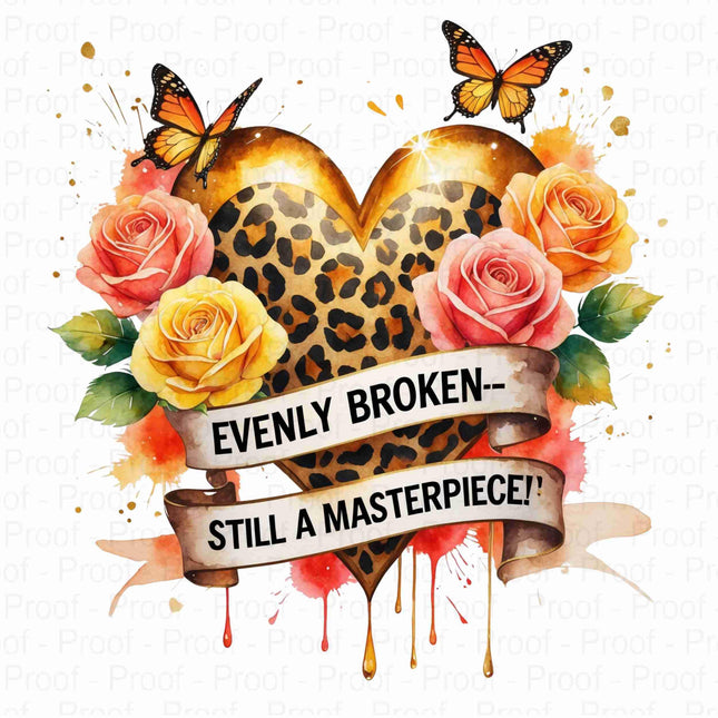 Evenly Broken Still a Masterpiece Watercolor PNG Bundle of 5 Digital File Style Junction – Custom Digital Designs & Apparel