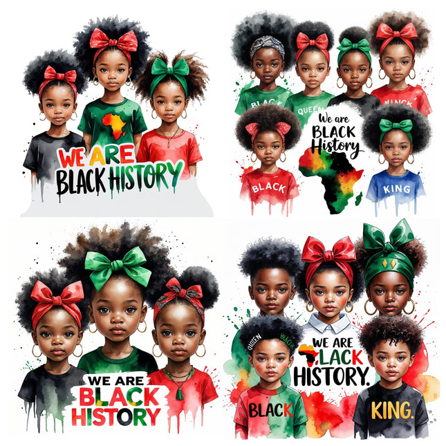 21 PNG Bundle | We Are Black History Afro Kids Clipart Digital File Style Junction – Custom Digital Designs & Apparel