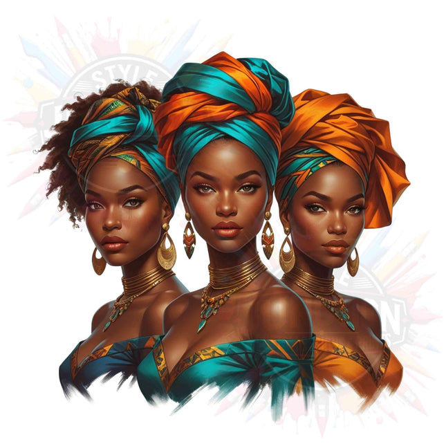 Elegant African Queen PNG Bundle of 4 Afrocentric Black Woman Digital File Style Junction – Custom Digital Designs & Apparel