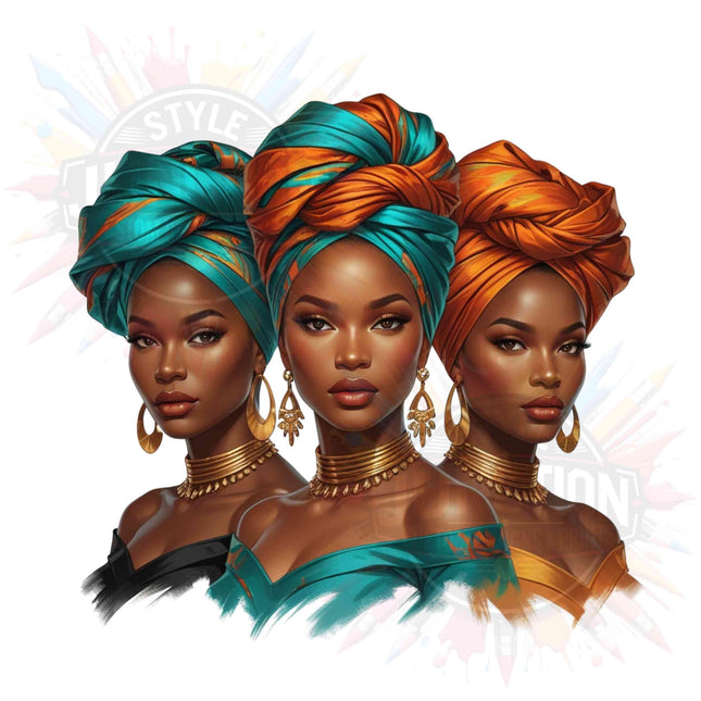 Elegant African Queen PNG Bundle of 4 Afrocentric Black Woman Digital File Style Junction – Custom Digital Designs & Apparel