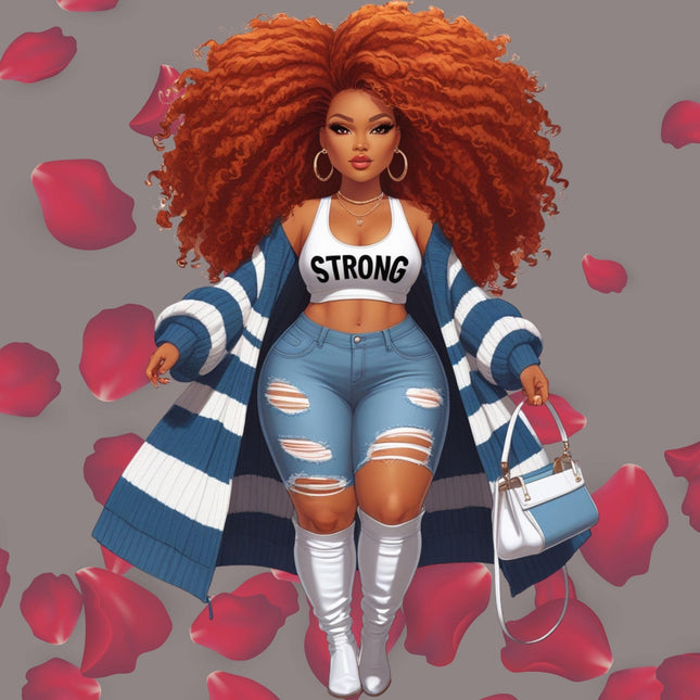 Edgy Black Curvy Girl Clipart Bundle of 3 PNG Digital Files Digital File Style Junction – Custom Digital Designs & Apparel