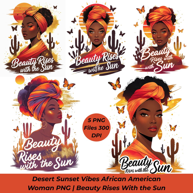 Beauty Rises With the Sun - Desert Sunset Vibes Bundle of 5 Digital File Style Junction – Custom Digital Designs & Apparel