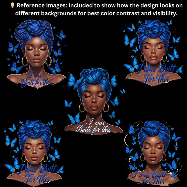I Was Built For This PNG Bundle of 5 High-Res Black Woman Digital File Style Junction – Custom Digital Designs & Apparel