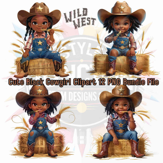 Cute Black Cowgirl Clipart PNG Bundle of 12 Digital Files Digital File Style Junction – Custom Digital Designs & Apparel
