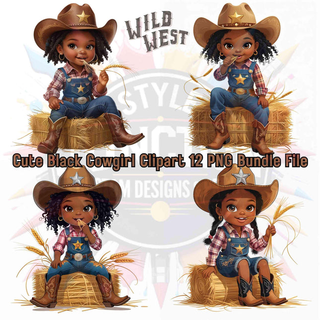 Cute Black Cowgirl Clipart PNG Bundle of 12 Digital Files Digital File Style Junction – Custom Digital Designs & Apparel