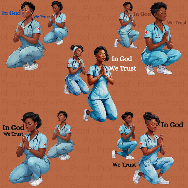 Praying Black Nurses PNG Bundle of 5-Digital Download Digital File Style Junction – Custom Digital Designs & Apparel