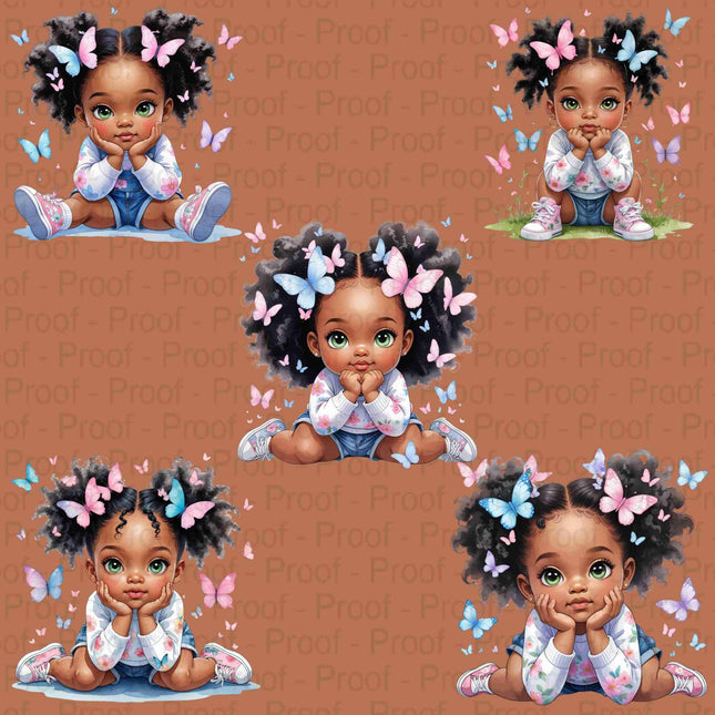 5 Black Toddler Girl Butterfly Clipart PNGs | Digital Files for Shirts Digital File Style Junction – Custom Digital Designs