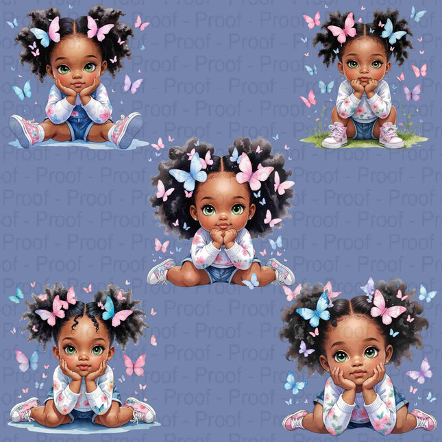 5 Black Toddler Girl Butterfly Clipart PNGs | Digital Files for Shirts Digital File Style Junction – Custom Digital Designs