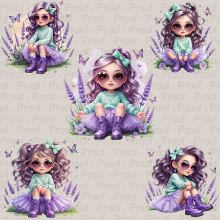 Lavender Mint Fairy Girl PNG Bundle – 5 High-Res Clipart Files Digital File Style-Junction Custom Designs & Prints
