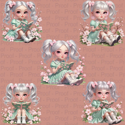 Vintage Spring Blossom Girl PNG Bundle – 5 High-Res Clipart Files Digital File Style-Junction Custom Designs & Prints