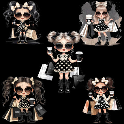 Fashion Boutique Girl PNG Bundle – 5 High-Res Transparent Files Digital File Style-Junction Custom Designs & Prints