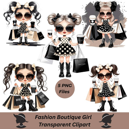 Fashion Boutique Girl PNG Bundle – 5 High-Res Transparent Files Digital File Style-Junction Custom Designs & Prints