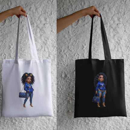 Royal Blue Fashion Girl PNG – High-Res Clipart for Sublimation Digital File Style-Junction Custom Designs & Prints