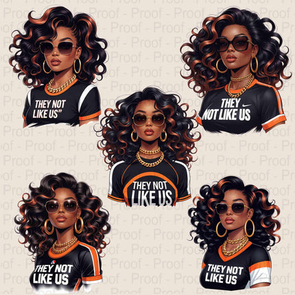They Not Like Us PNG – 5 Black Girl Magic Clipart Files Digital File Style-Junction Custom Designs & Prints