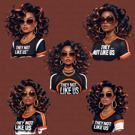 They Not Like Us PNG – 5 Black Girl Magic Clipart Files Digital File Style-Junction Custom Designs & Prints