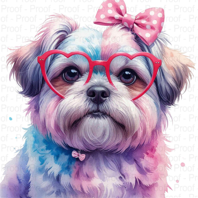 Whimsical Watercolor Shih Tzu Dog Clipart Bundle of 4 Digital File Style Junction – Custom Digital Designs & Apparel