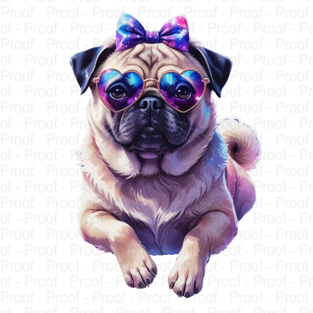 Cosmic Galaxy Pug PNG Bundle of 4 Files | Watercolor Space Pug Digital File Style Junction – Custom Digital Designs & Apparel