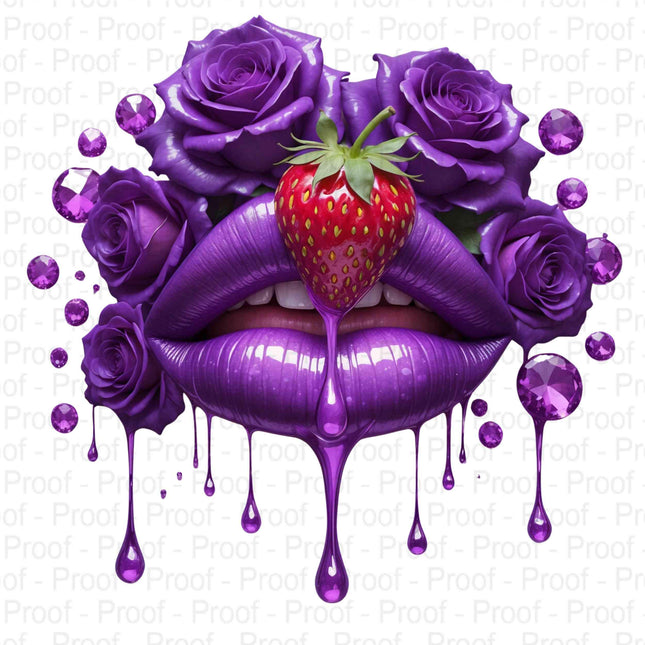 Vivid Fantasy Purple Lips & Floral Gemstones Bundle of 5 Digital File Style Junction – Custom Digital Designs & Apparel